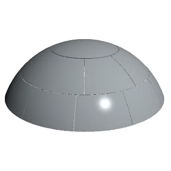 Spherical Cap Made of Petals (2 convolutions)